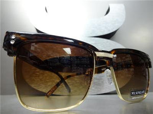Retro Clubmaster Style Sunglasses- Tortoise