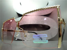 Flat Lens Shield Style Sunglasses- Pink Lens