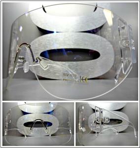 Oversized Shield Style Visor Clear Lens Glasses- Transparent