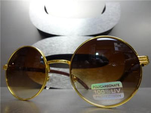Gold & Wooden Frame Sunglasses- Honey Lens