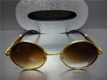 Gold & Wooden Frame Sunglasses- Honey Lens