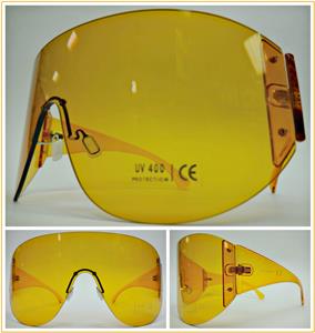 Oversized Shield Style Visor Sunglasses- Orange