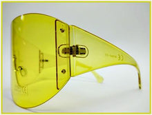Oversized Shield Style Visor Sunglasses-Yellow