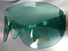 Oversized Shield Style Visor Sunglasses- Mint Green