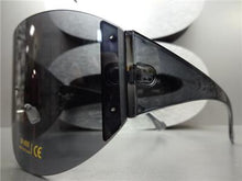 Oversized Shield Style Visor Sunglasses- Gray