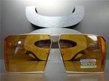 Metal Frame Square Sunglasses- Orange