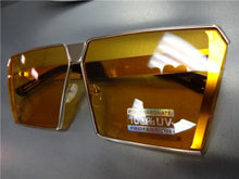 Metal Frame Square Sunglasses- Orange