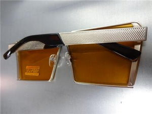 Metal Frame Square Sunglasses- Orange