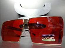 Metal Frame Square Sunglasses- Red
