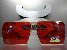Metal Frame Square Sunglasses- Red