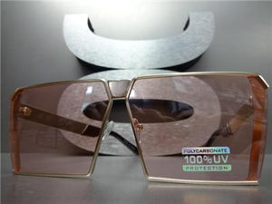 Metal Frame Square Sunglasses- Pink