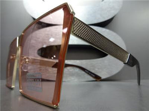 Metal Frame Square Sunglasses- Pink