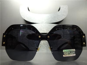 Unique Retro Square Sunglasses- Black