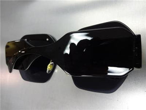 Unique Retro Square Sunglasses- Black