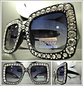 Square Bling Sunglasses- Black