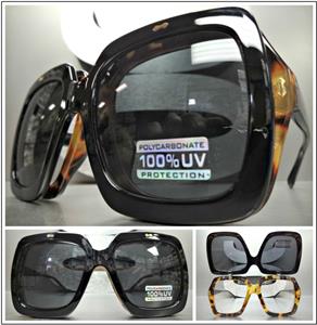 Oversized Square Flip-Up Sunglasses- Black & Tortoise