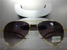 Wooden Style Aviator Sunglasses- Gold Detail/ Smoke Ombre Lens