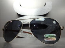 Wooden Style Aviator Sunglasses- Silver Detail/ Dark Lens