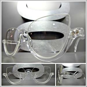 Semi-Rimless Cat Eye Clear Lens Glasses- Transparent Frame