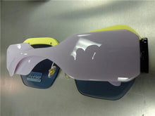 Unique Retro Square Sunglasses- Yellow & Purple Frame Blue Lens