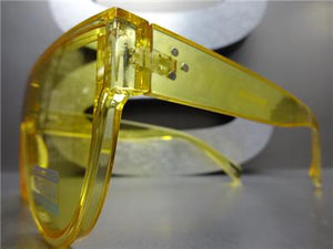Flat Shield Style Sunglasses- Yellow