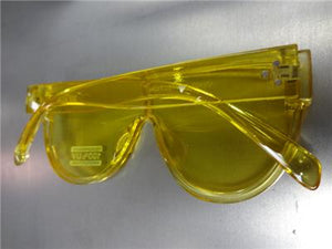 Flat Shield Style Sunglasses- Yellow