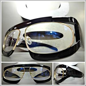 Unique Vintage Style Clear Lens Glasses- Black Frame