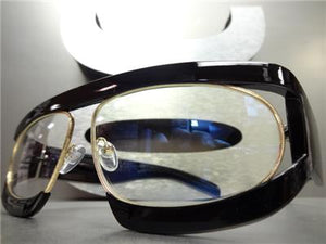 Unique Vintage Style Clear Lens Glasses- Black Frame