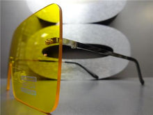 Rimless Shield Style Sunglasses- Yellow