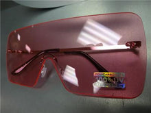 Rimless Shield Style Sunglasses- Pink