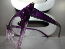 Retro Cat Eye Clear Lens Glasses- Purple