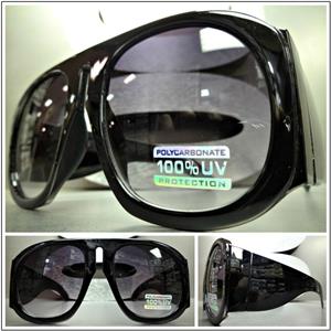 Thick Frame Retro Sunglasses- Black