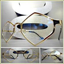 Retro Hexagon Gold Frame Clear Lens Glasses- Gold
