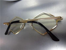 Retro Hexagon Gold Frame Clear Lens Glasses- Gold