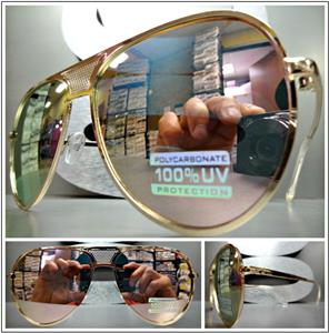 Retro Revo Lens Aviator Sunglasses- Rose Gold
