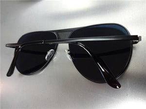 Retro Revo Lens Aviator Sunglasses- Black Frame/ Pink Lens