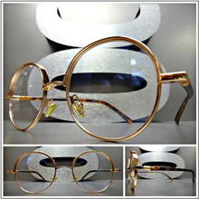 Round Metal Frame Clear Lens Glasses- Rose Gold