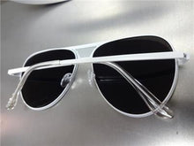 Retro Revo Lens Aviator Sunglasses- White Frame