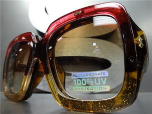 Oversized Square Flip-Up Sunglasses- Tortoise Frame/ Multi- Color Flip Frame