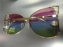 Vintage Butterfly Sunglasses- Purple Blue Green Lens