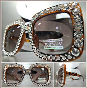 Square Bling Sunglasses- Tortoise
