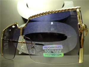 Flat Lens Shield Style Sunglasses- Smoke Lens