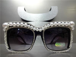Vintage Pearl & Crystal Sunglasses