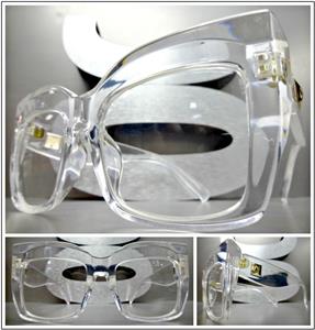 Thick Cat Eye Frame Clear Lens Glasses- Transparent