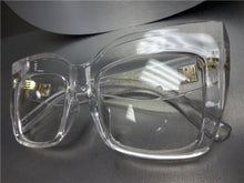 Thick Cat Eye Frame Clear Lens Glasses- Transparent