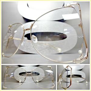 Vintage Butterfly Clear Lens Glasses- Rose Gold