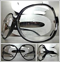 Vintage Style Clear Lens Glasses- Black