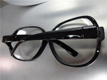 Vintage Style Clear Lens Glasses- Black