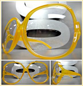 Vintage Style Clear Lens Glasses- Orange