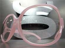 Vintage Style Clear Lens Glasses- Pink